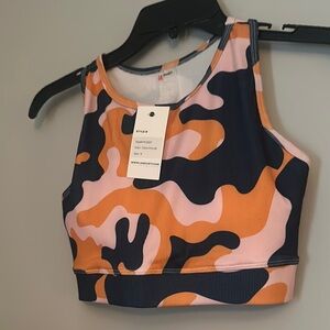 Society Vibrant Orange Pink Sports Bra